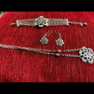 Brighton necklace, bracelet and earrings